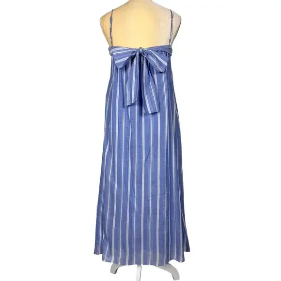 J. Crew Floaty Midi Dress in Striped Cotton Voile XS Beachy Nautical Resort NWT - Picture 8 of 12